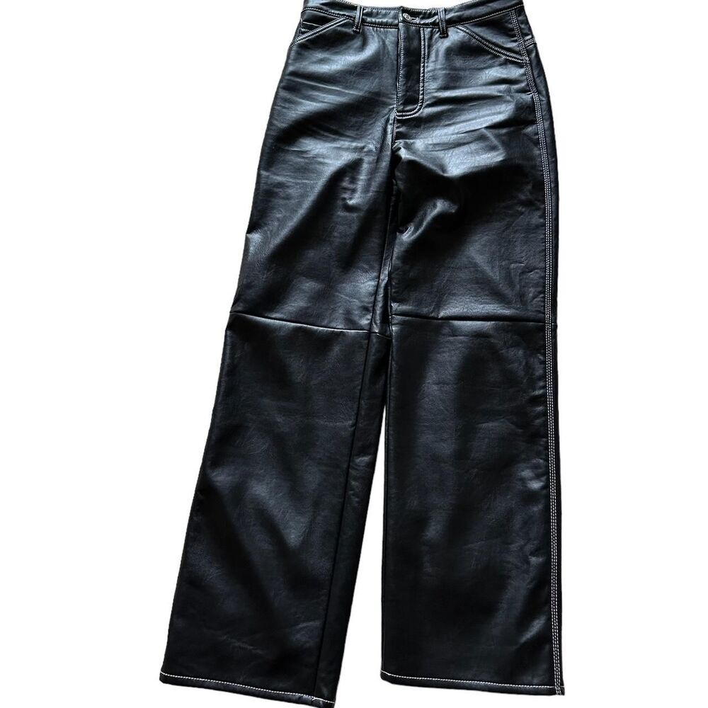 Simonett black faux leather trousers